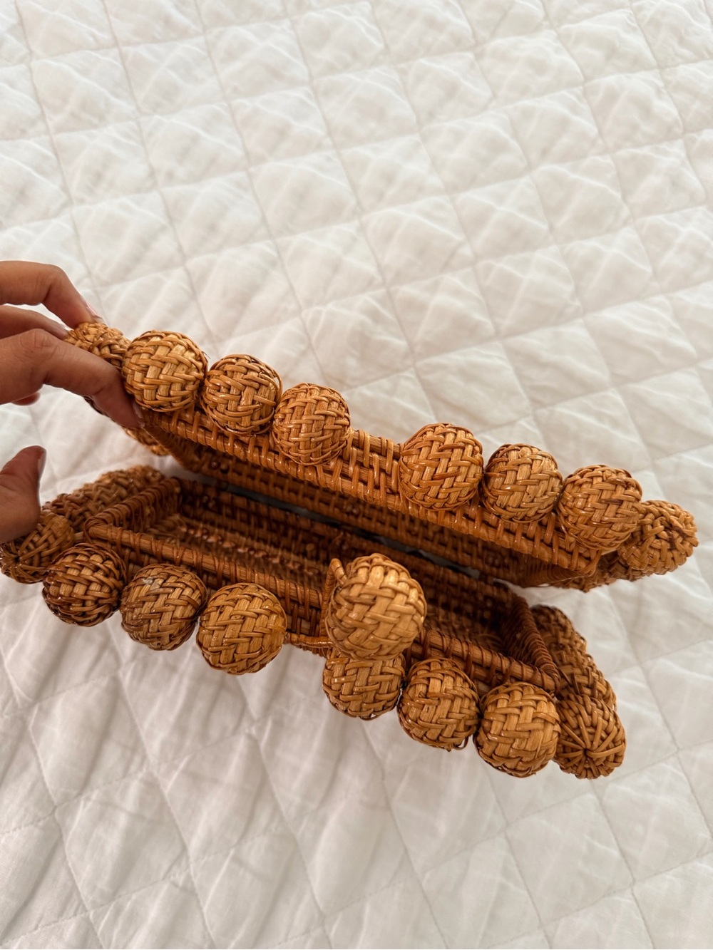 Cult Gaia Eos Rattan Box Clutch - Tan - Picture 4 of 4
